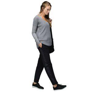 Lululemon Womens Black Track Pants Size 4 Rise Shine Relaxed Fit Satin Stripe